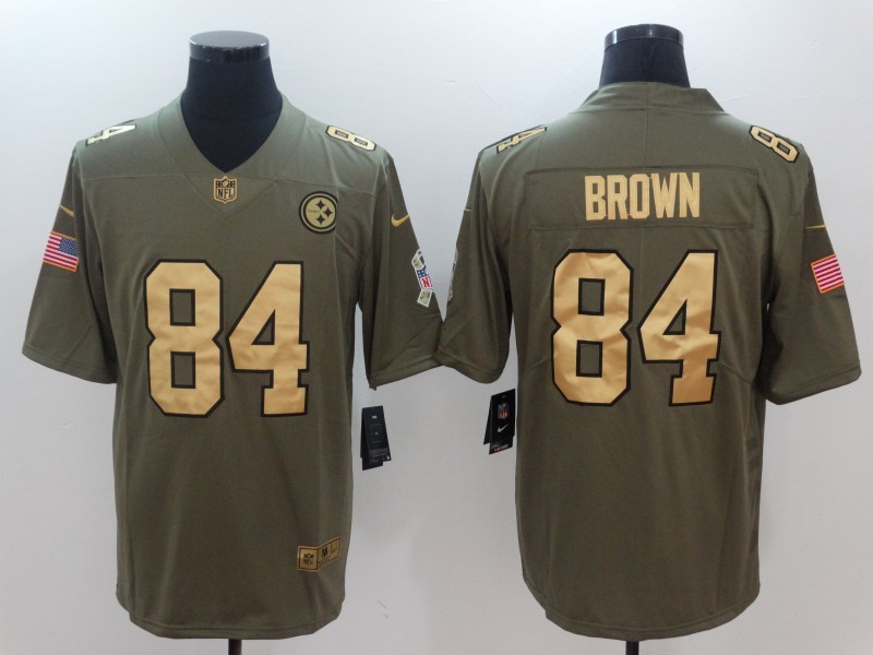 Men's Pittsburgh Steelers Antonio Brown #84 Brown Jersey